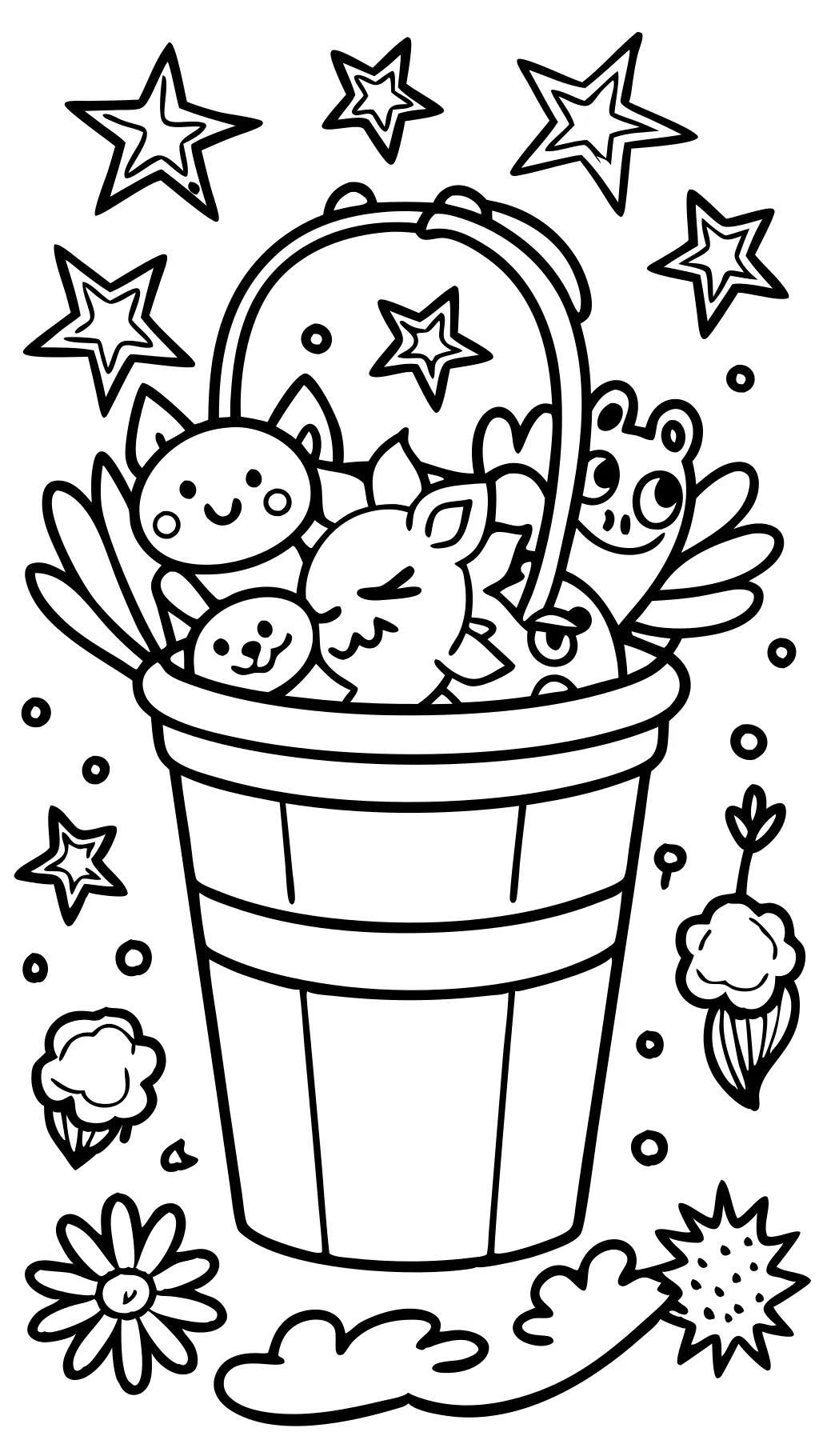 bucket coloring page